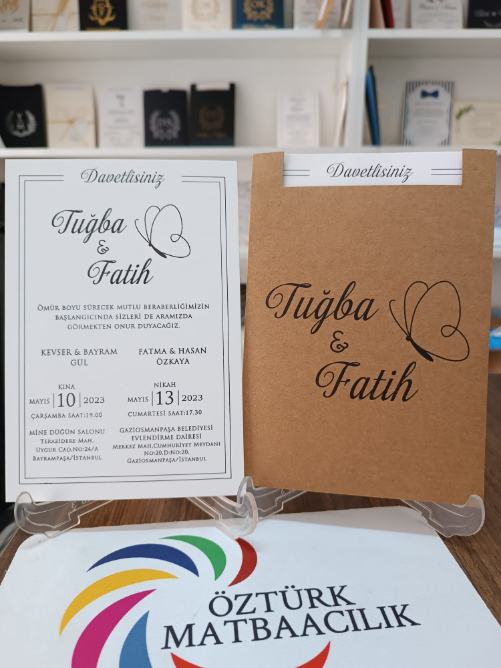 dik kraft zarflı davetiye